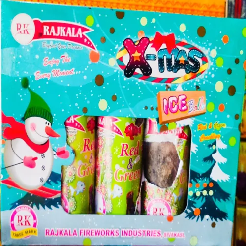 X- mas ice Balls Red & Green Crackling